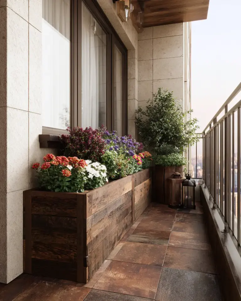Chocolate Brown Rustic Balcony Decor Ideas - Featured