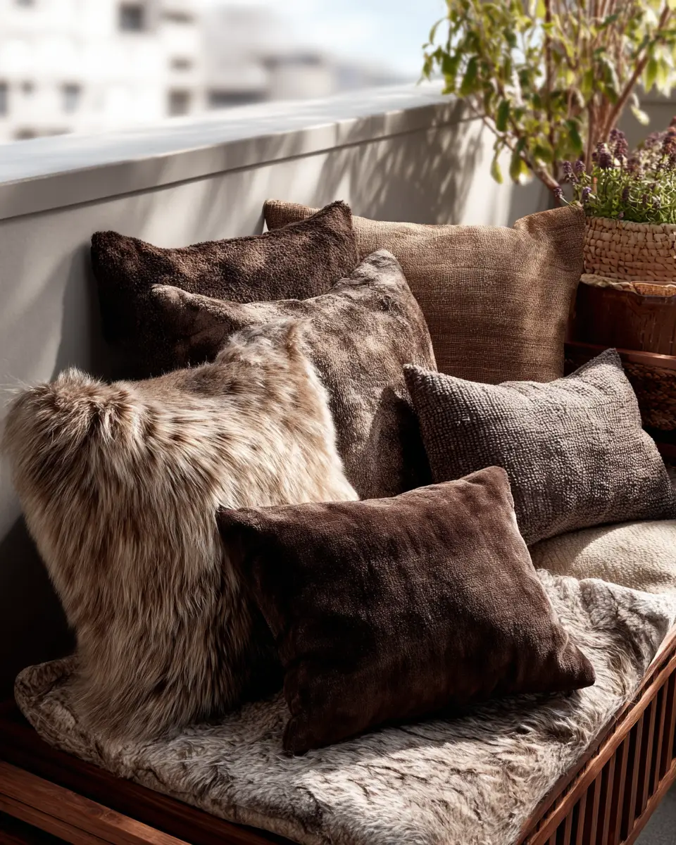 Chocolate Brown Rustic Balcony Decor Ideas