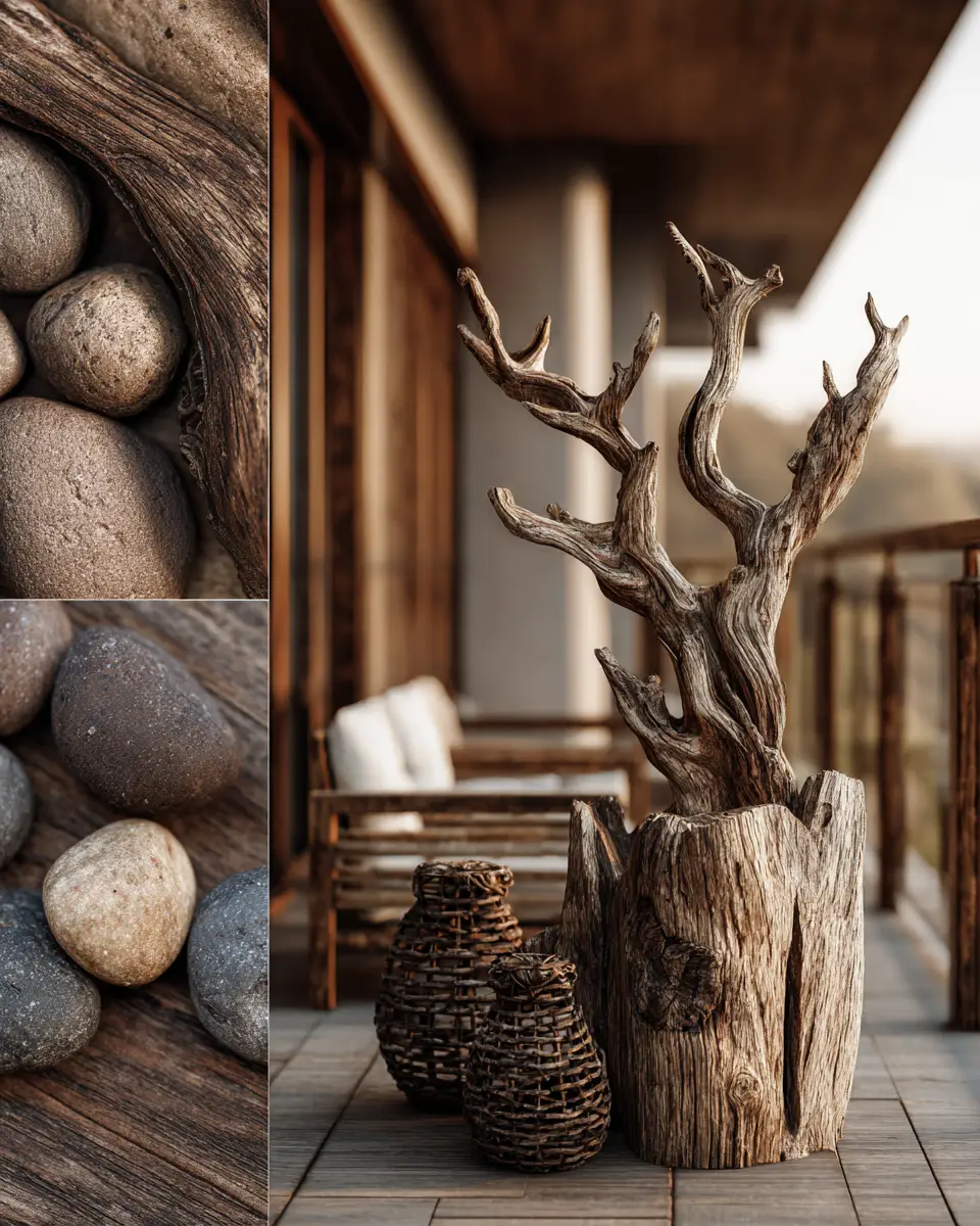 Chocolate Brown Rustic Balcony Decor Ideas