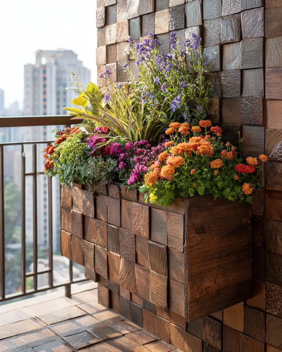 Chocolate Brown Rustic Balcony Decor Ideas