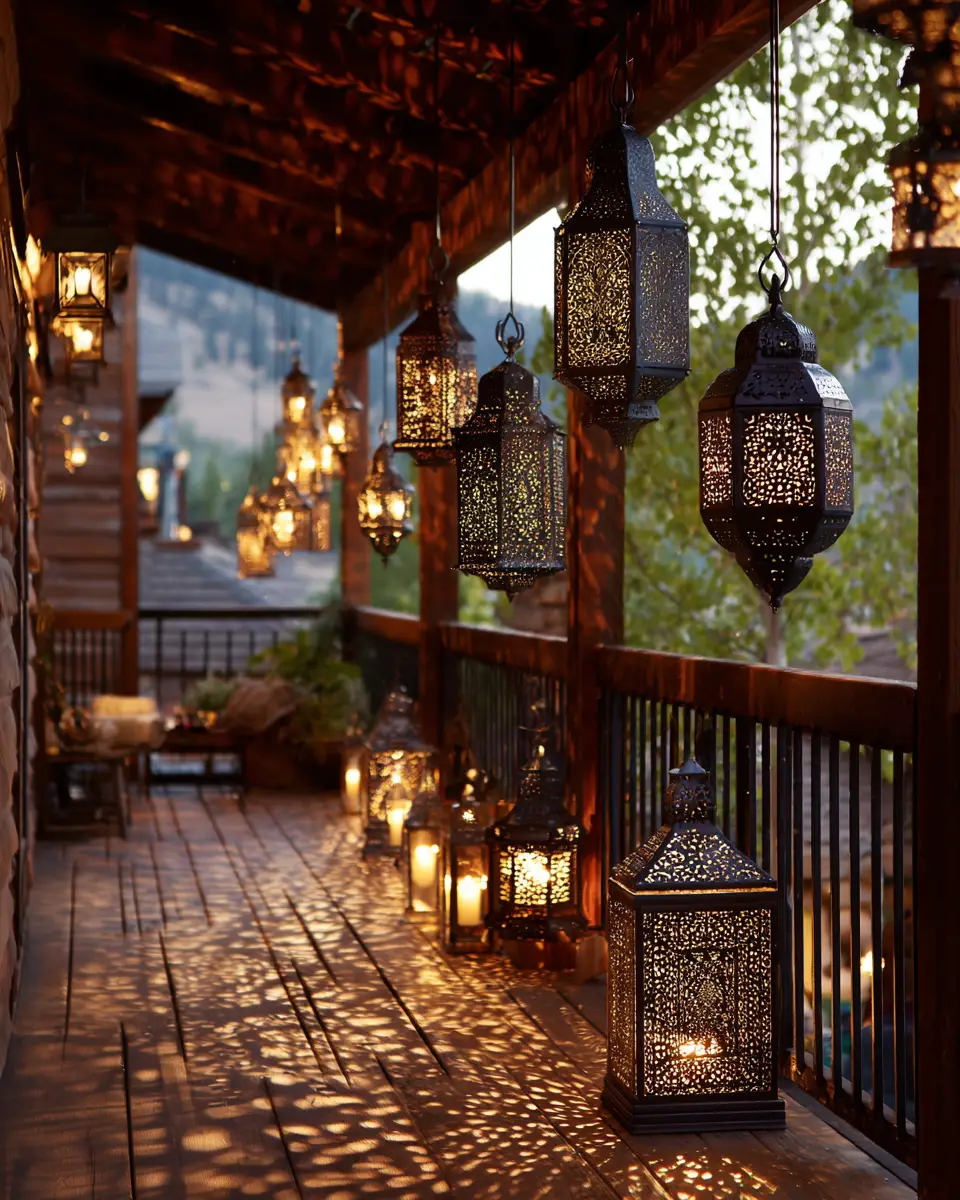 Chocolate Brown Rustic Balcony Decor Ideas