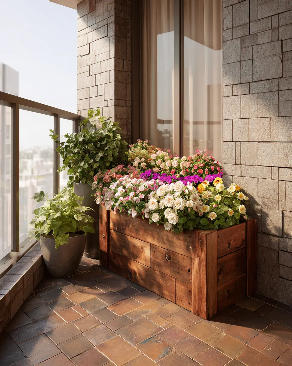 Chocolate Brown Rustic Balcony Decor Ideas