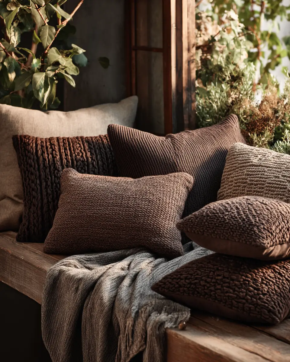 Chocolate Brown Rustic Balcony Decor Ideas