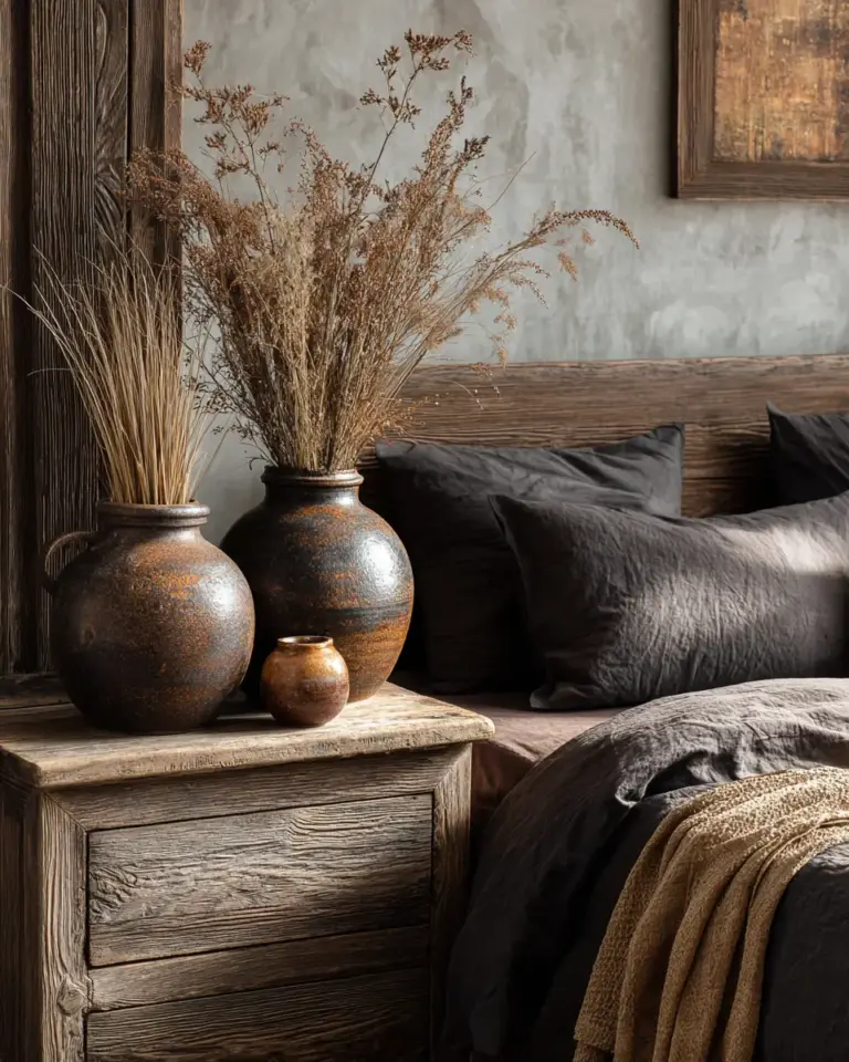 Chocolate Brown Rustic Bedroom Decor Ideas - Featured