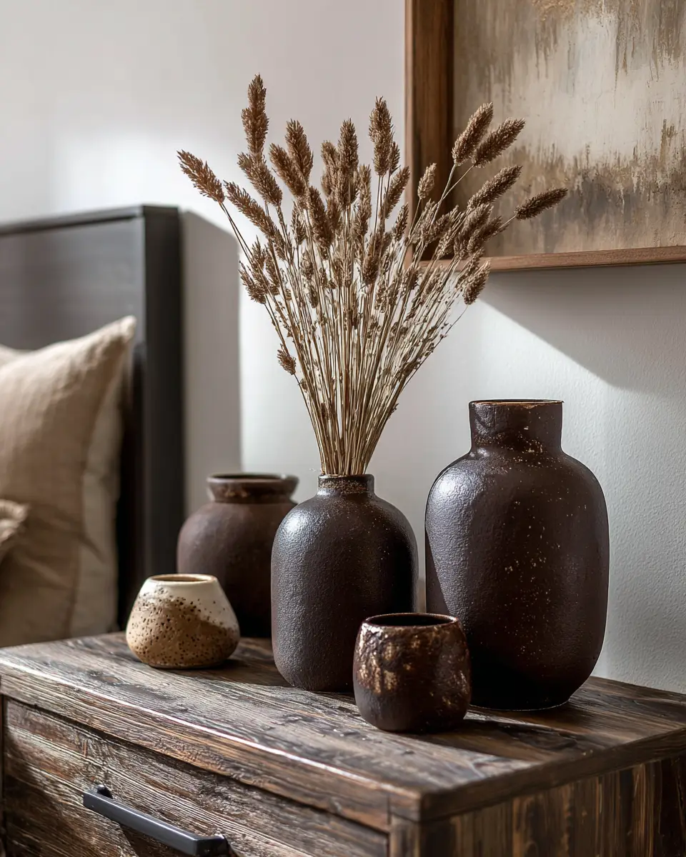 Chocolate Brown Rustic Bedroom Decor Ideas