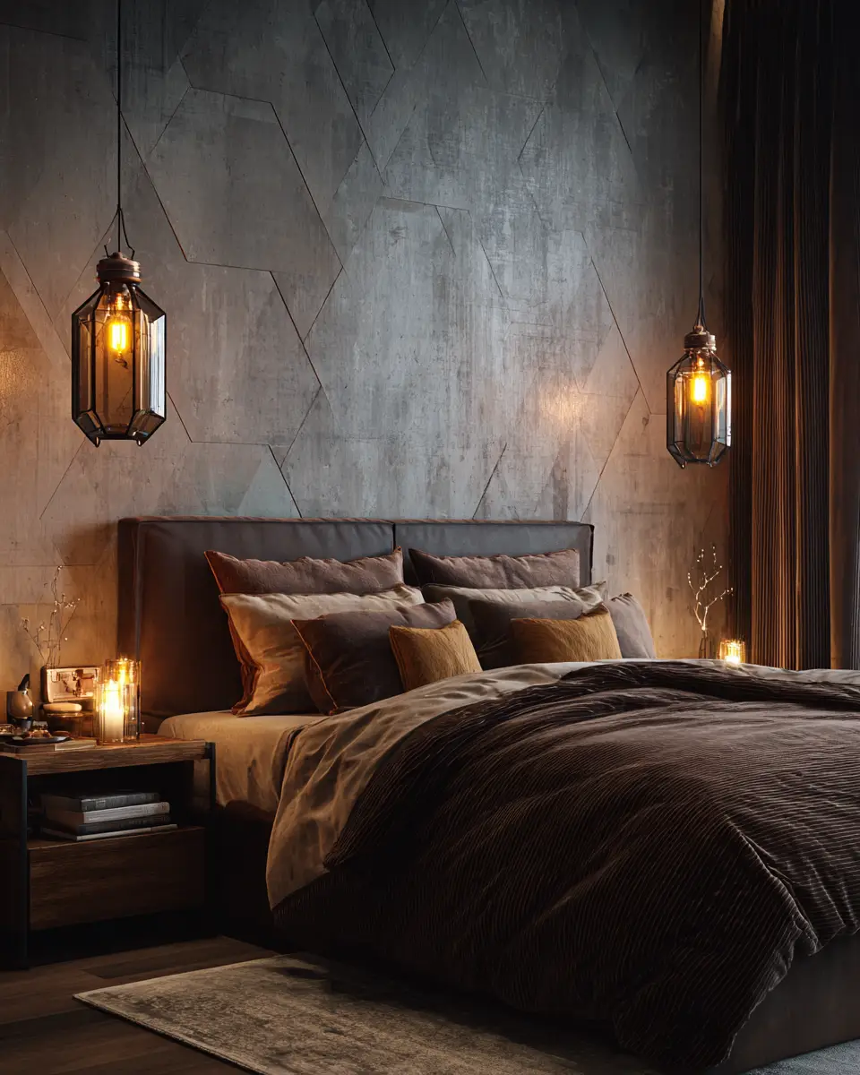 Chocolate Brown Rustic Bedroom Decor Ideas