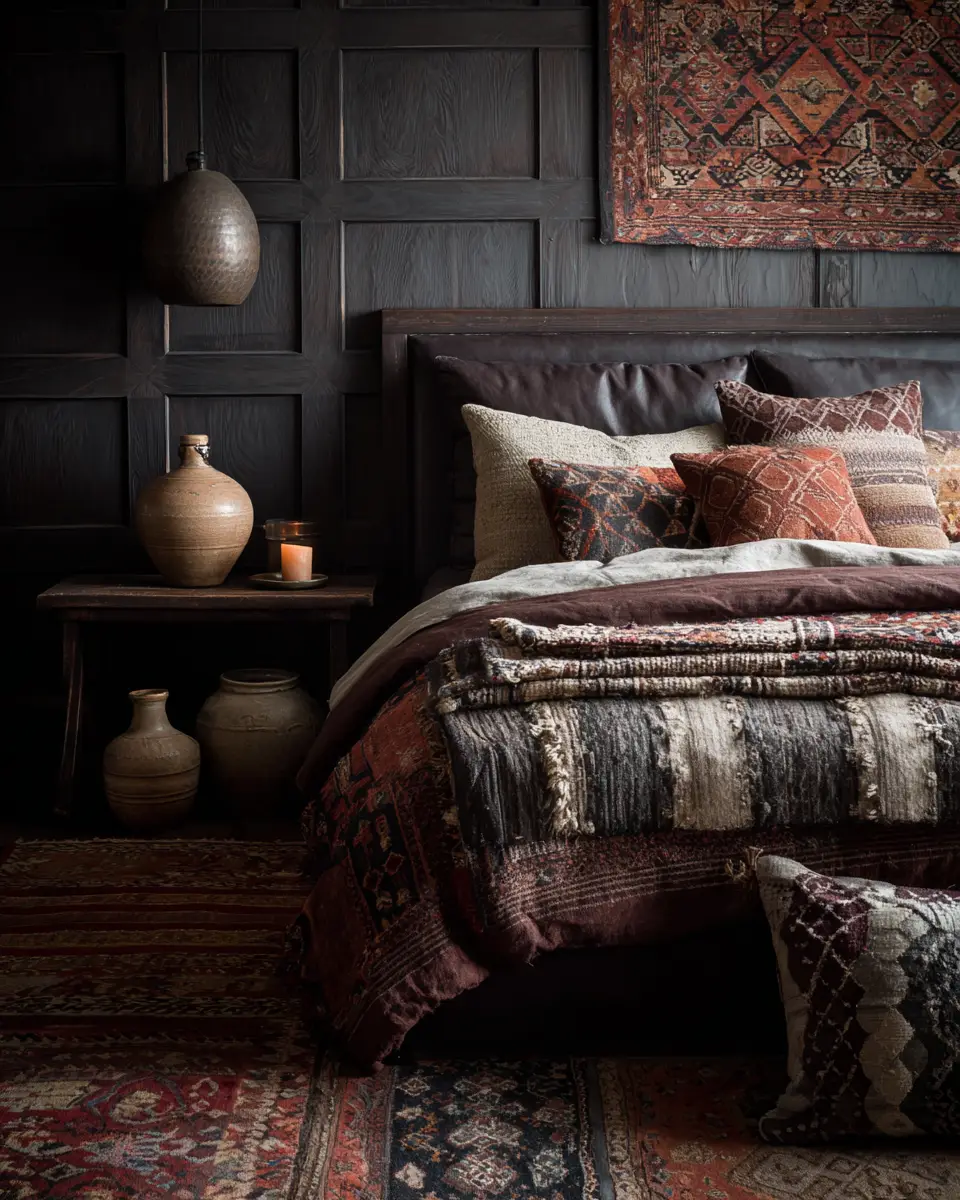 Chocolate Brown Rustic Bedroom Decor Ideas