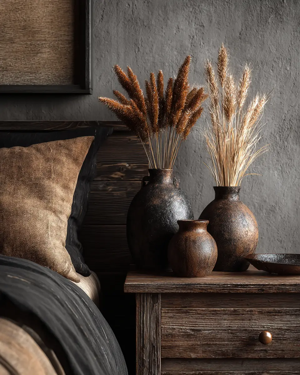 Chocolate Brown Rustic Bedroom Decor Ideas