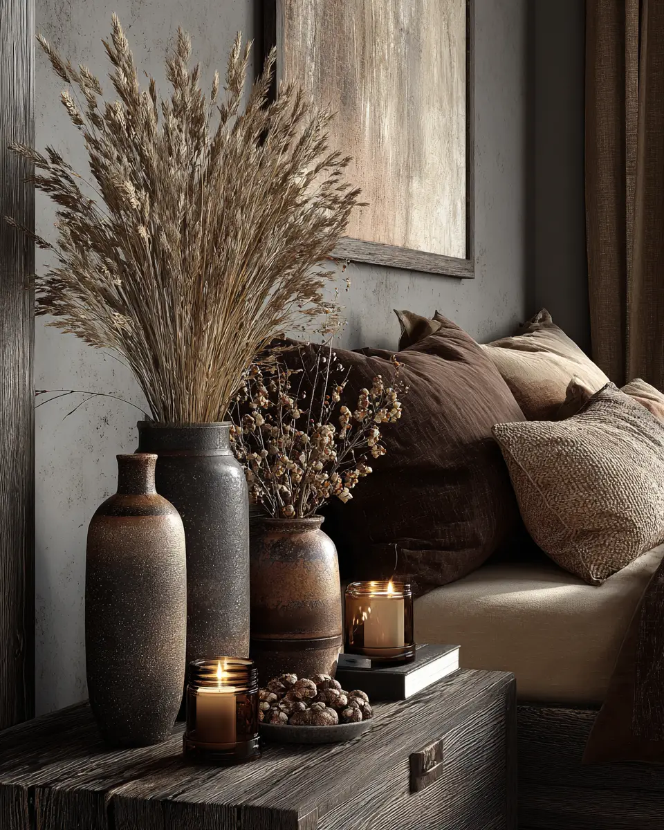 Chocolate Brown Rustic Bedroom Decor Ideas