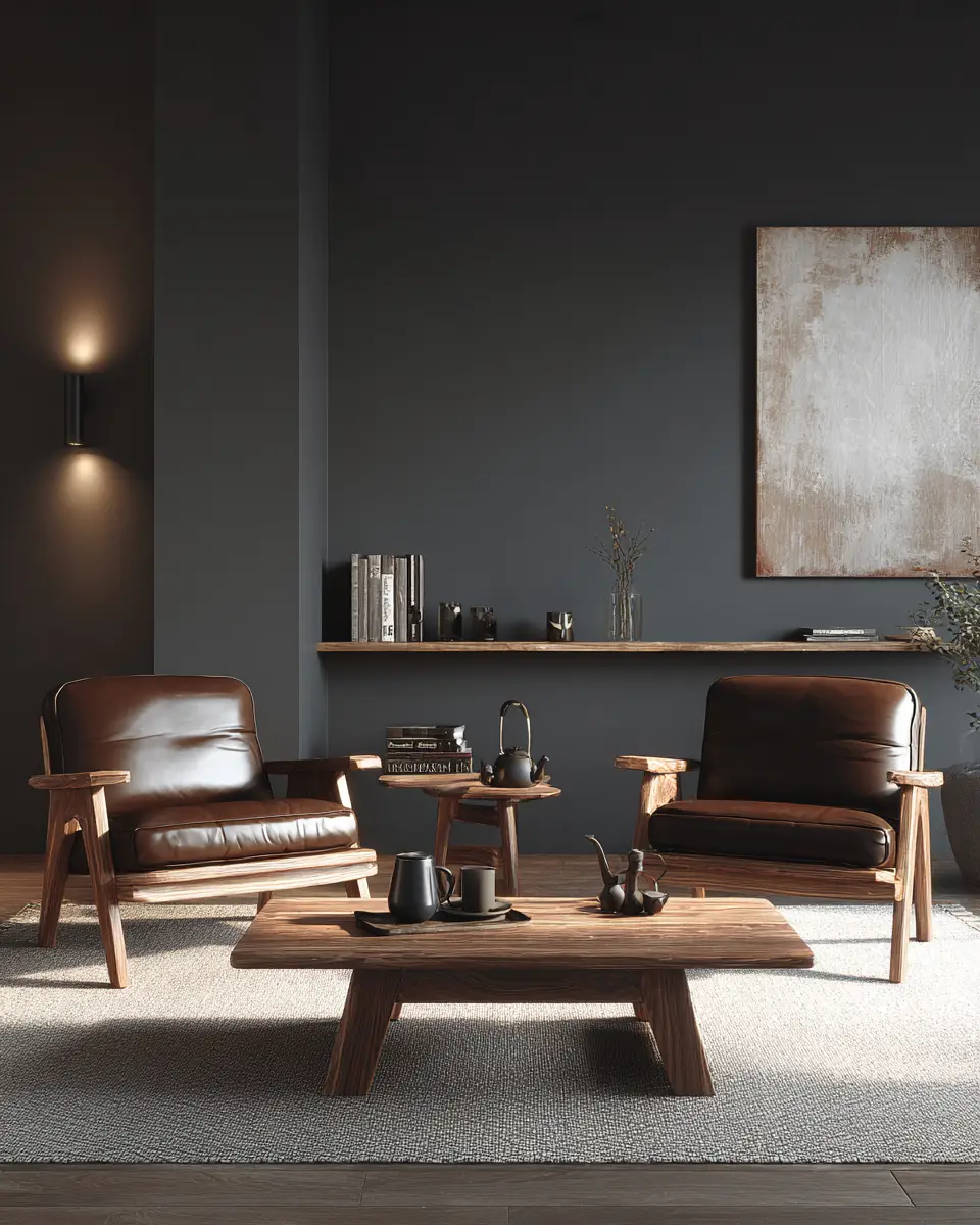 Chocolate Brown Scandinavian Living Room Decor Ideas