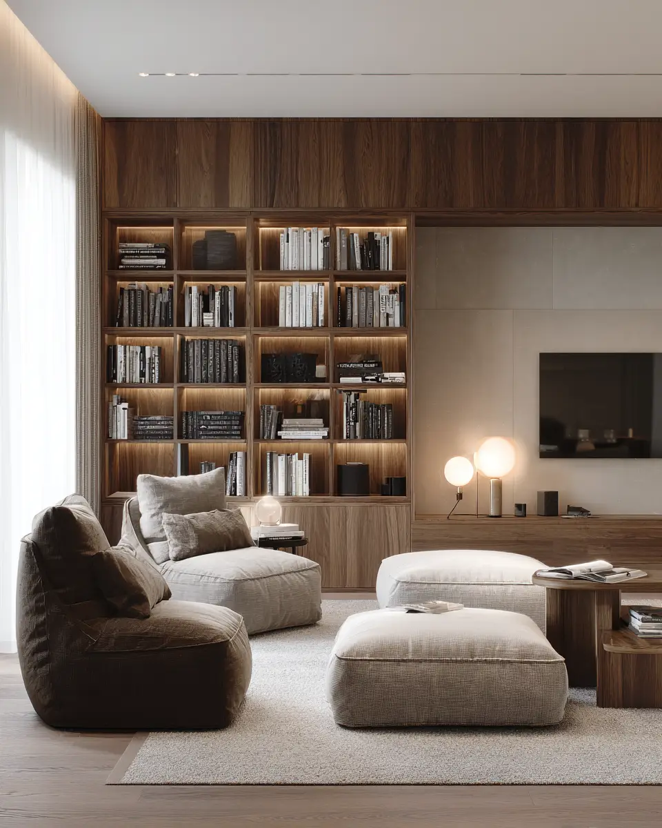 Chocolate Brown Scandinavian Living Room Decor Ideas