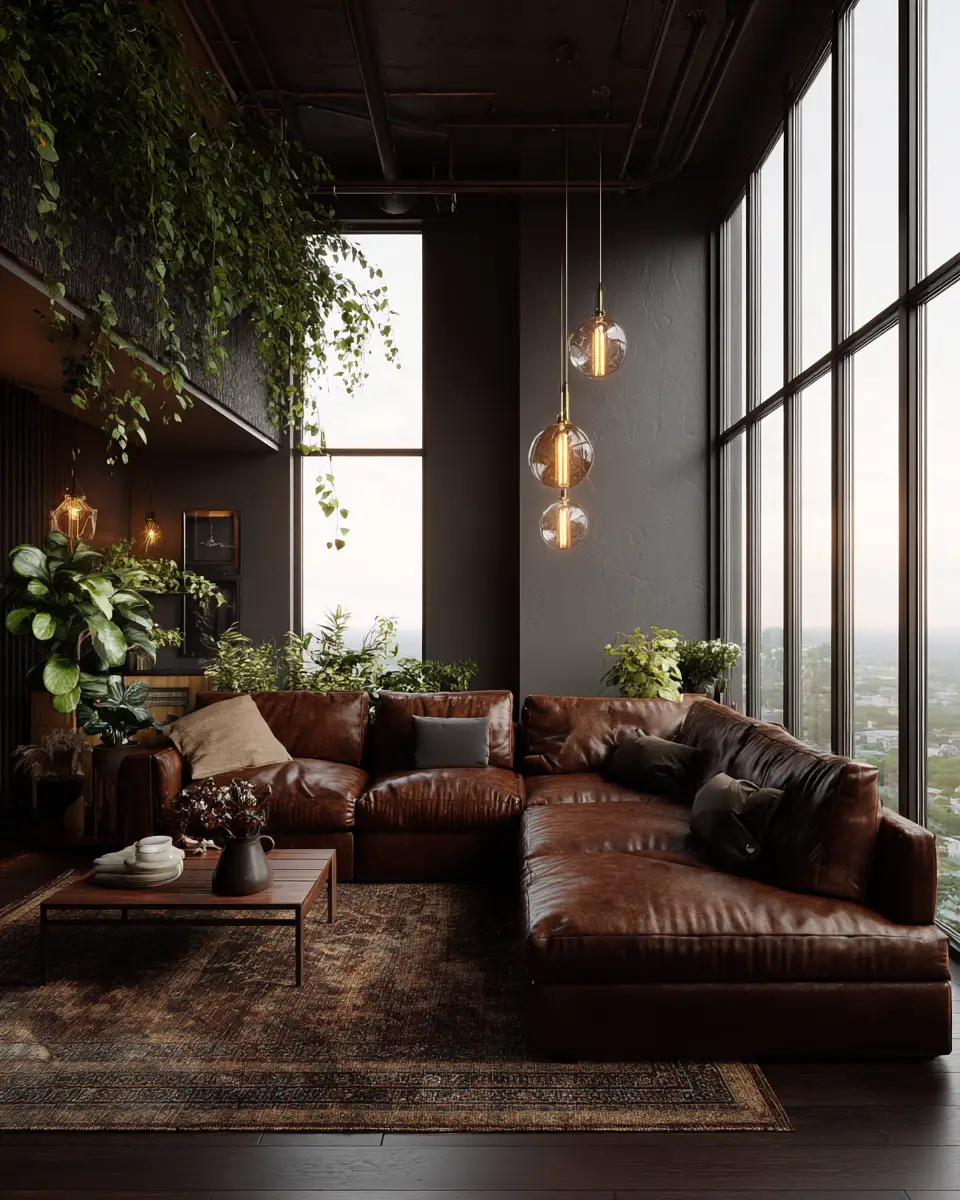 Chocolate Brown Scandinavian Living Room Decor Ideas