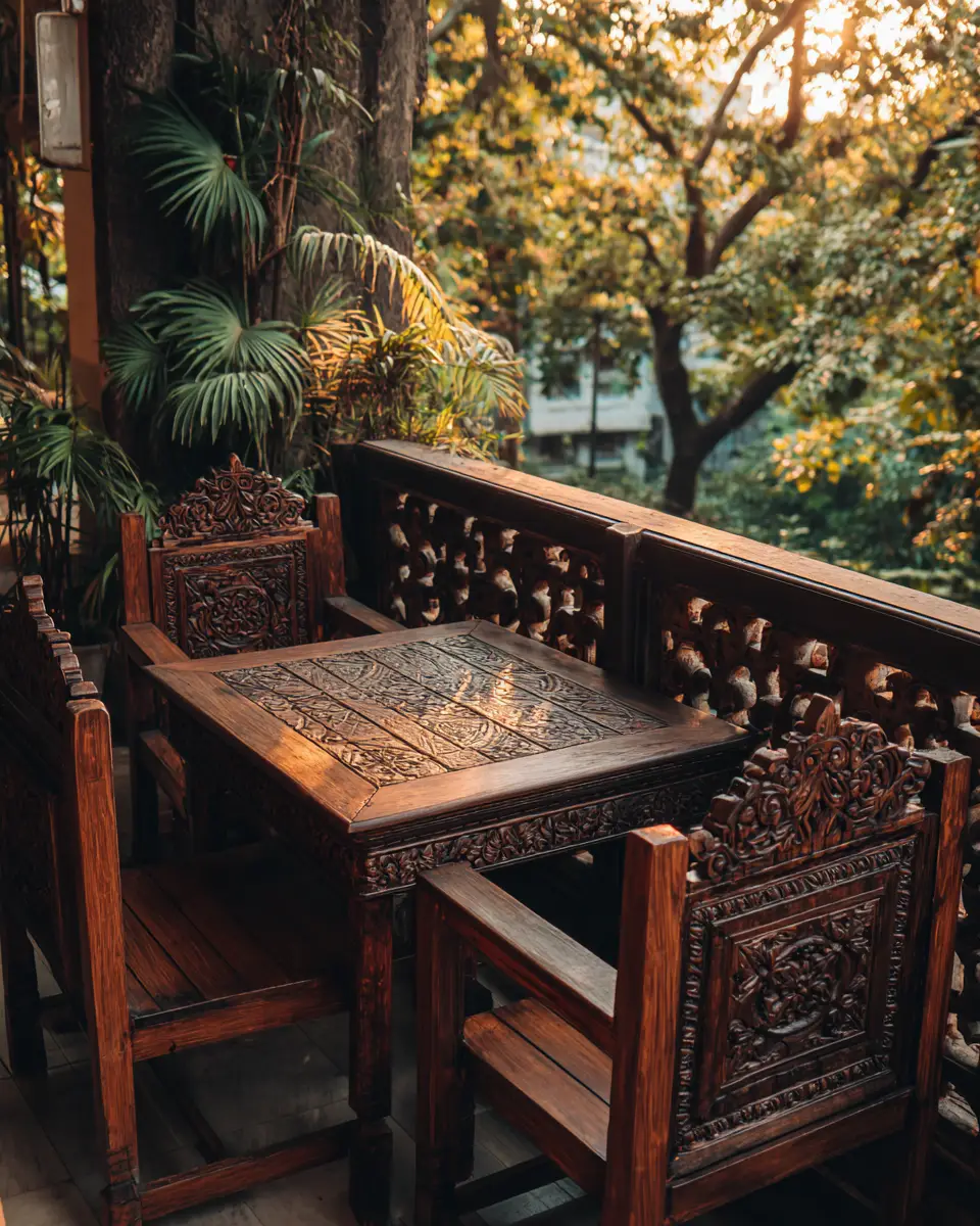 Chocolate Brown Traditional Balcony Decor Ideas