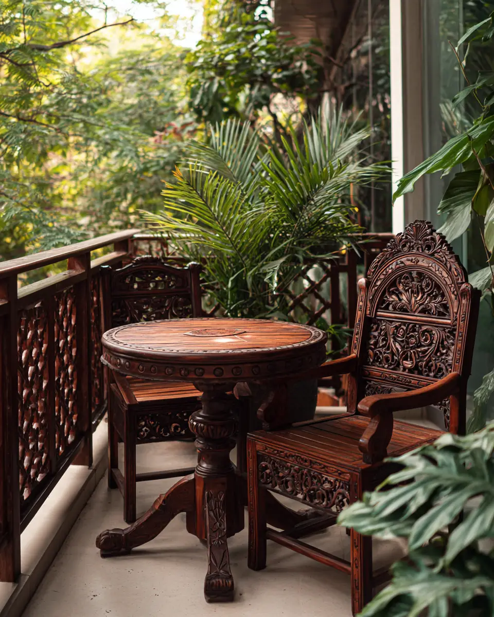 Chocolate Brown Traditional Balcony Decor Ideas