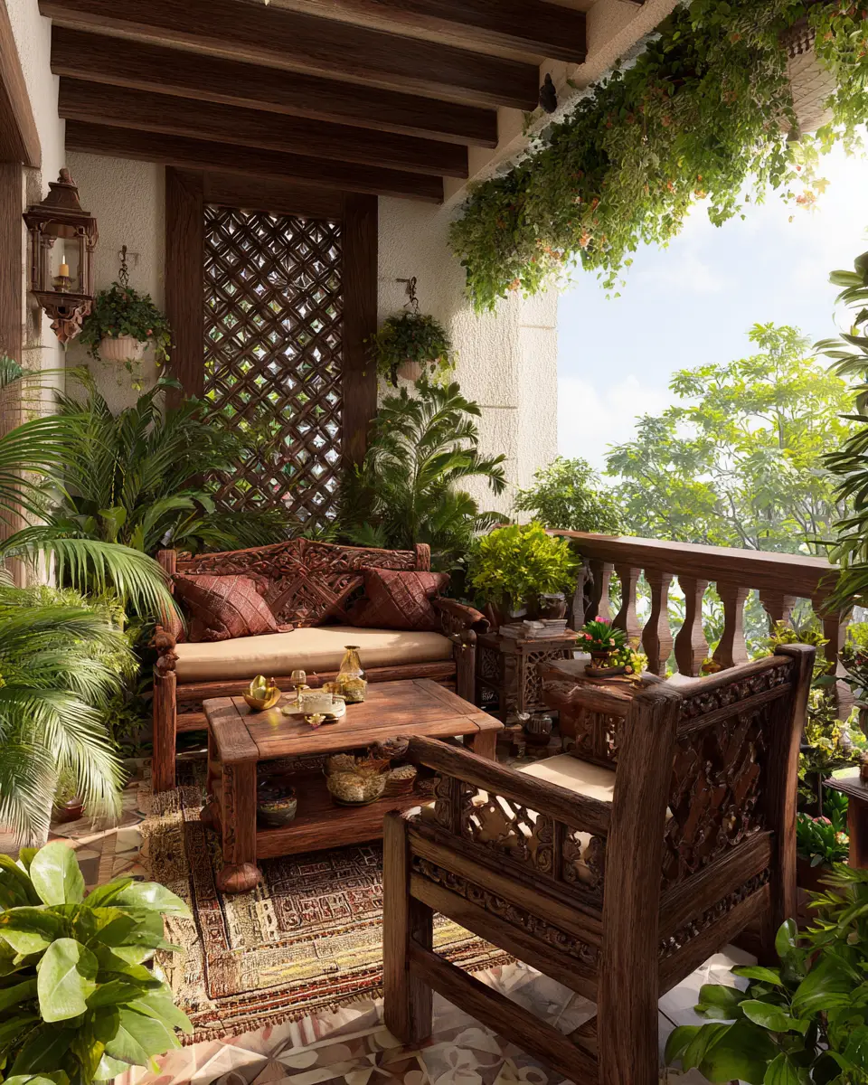 Chocolate Brown Traditional Balcony Decor Ideas