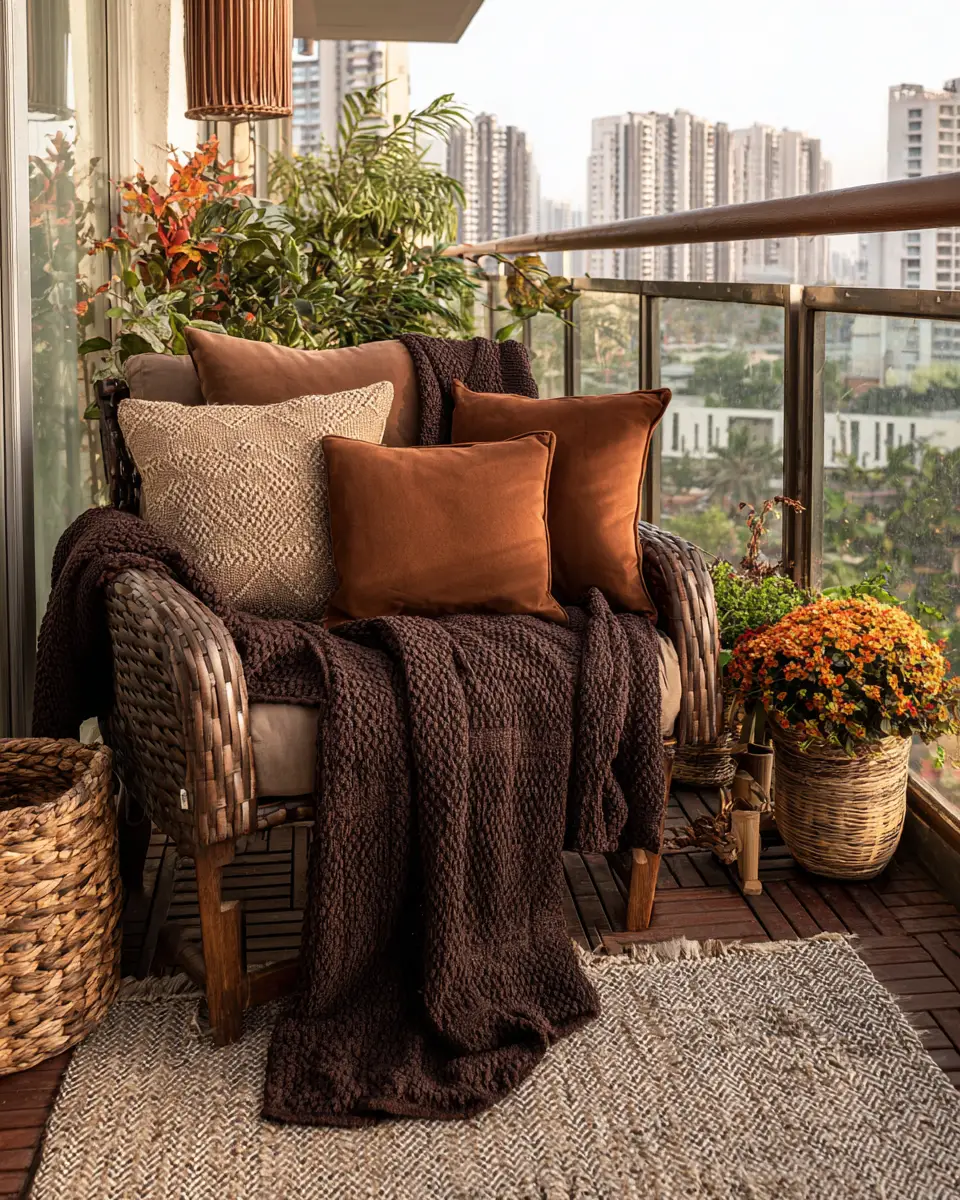 Chocolate Brown Traditional Balcony Decor Ideas