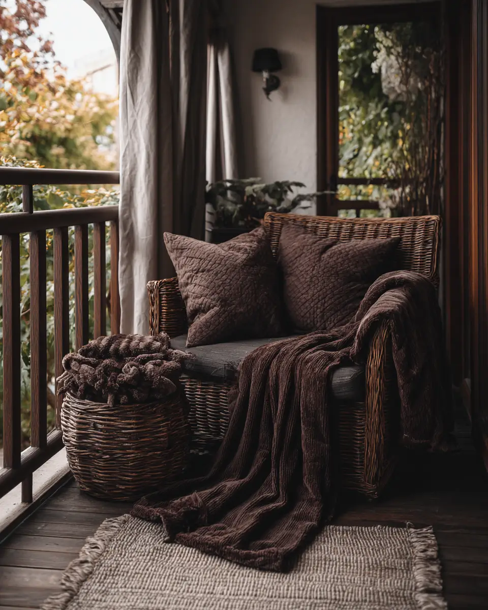 Chocolate Brown Traditional Balcony Decor Ideas