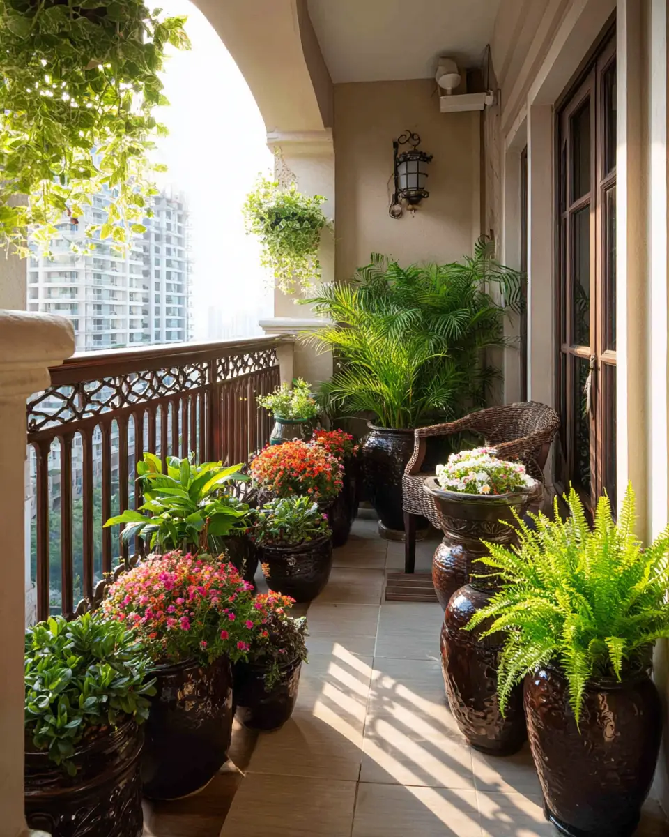 Chocolate Brown Traditional Balcony Decor Ideas