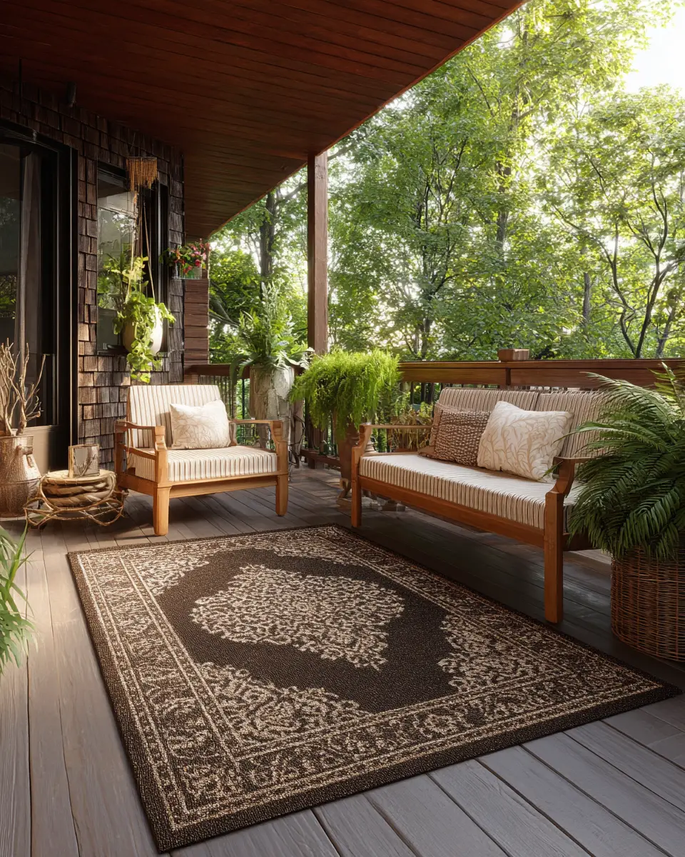 Chocolate Brown Traditional Balcony Decor Ideas