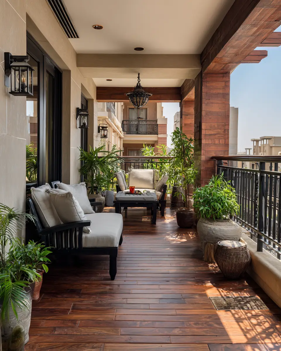 Chocolate Brown Traditional Balcony Decor Ideas
