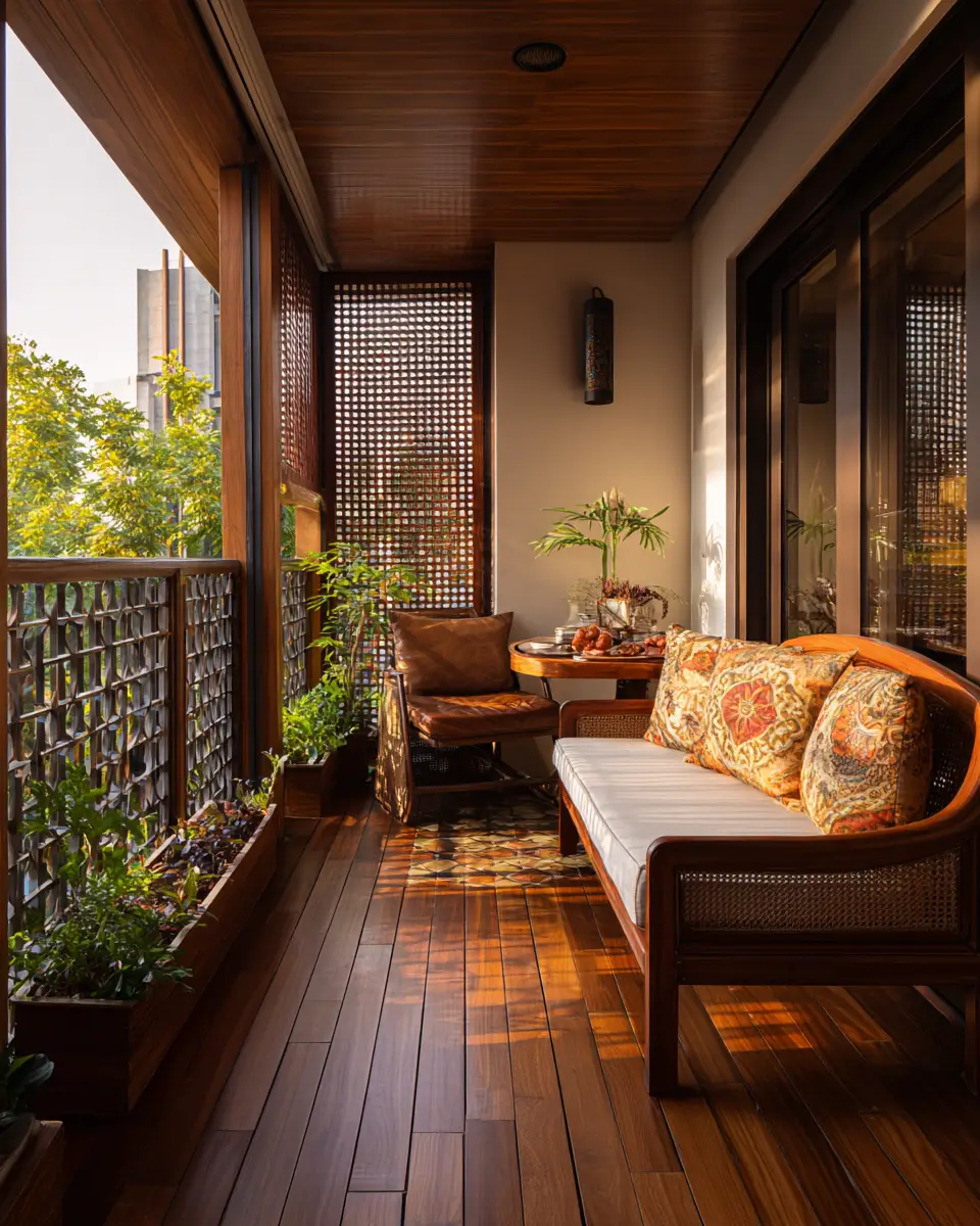 Chocolate Brown Traditional Balcony Decor Ideas
