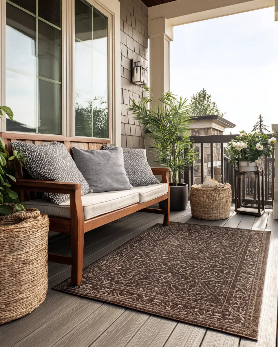 Chocolate Brown Traditional Balcony Decor Ideas