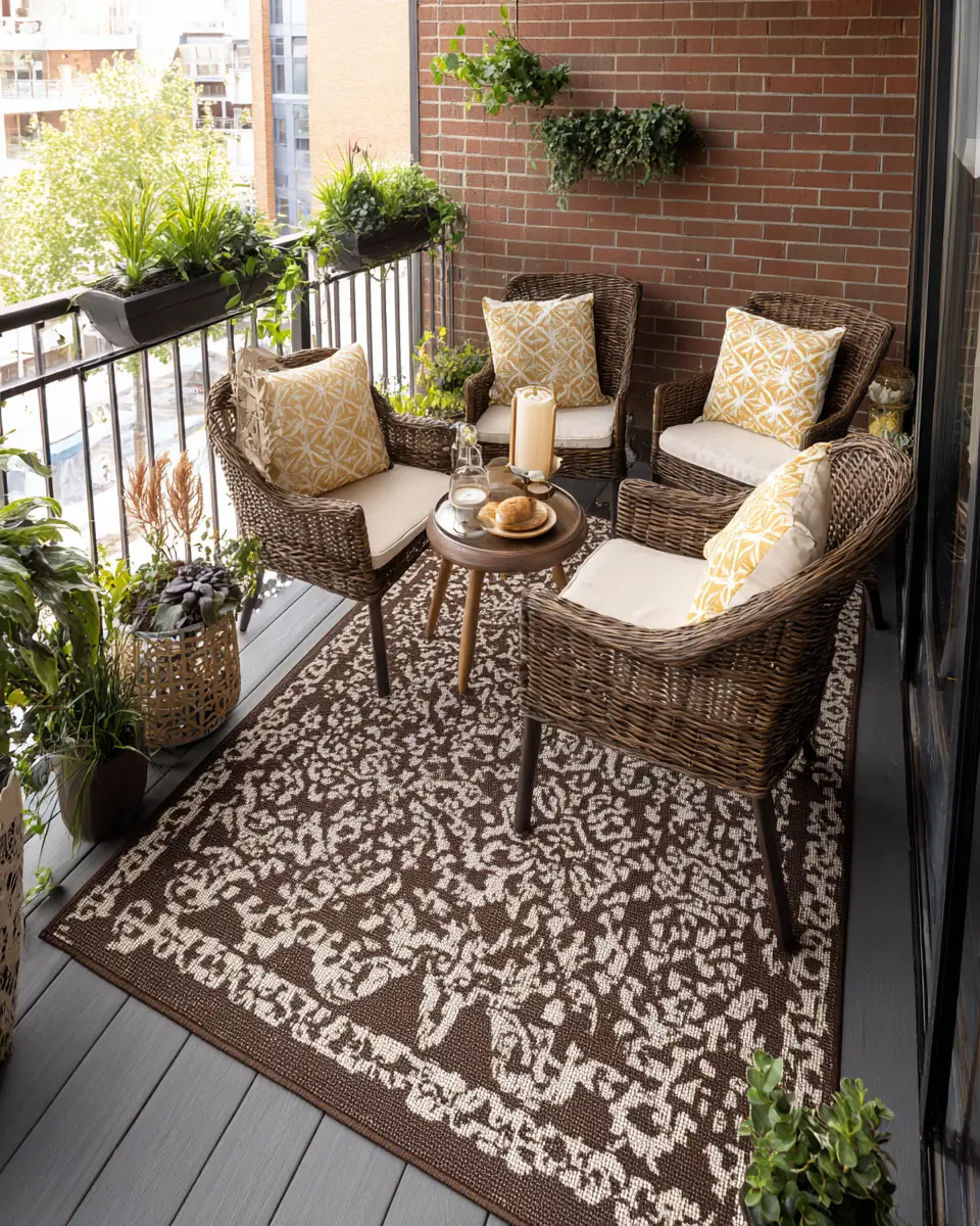 Chocolate Brown Traditional Balcony Decor Ideas