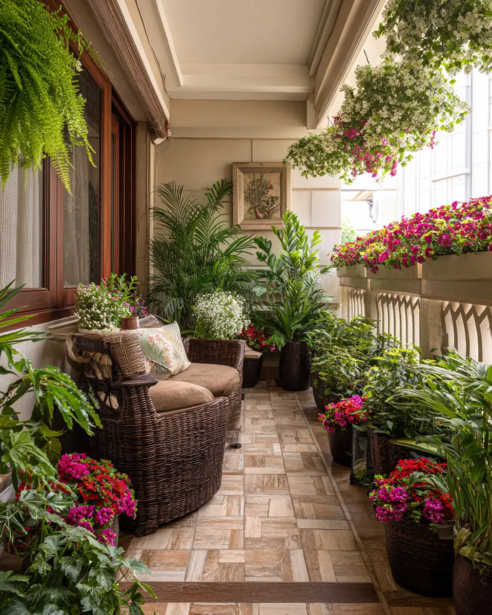 Chocolate Brown Traditional Balcony Decor Ideas