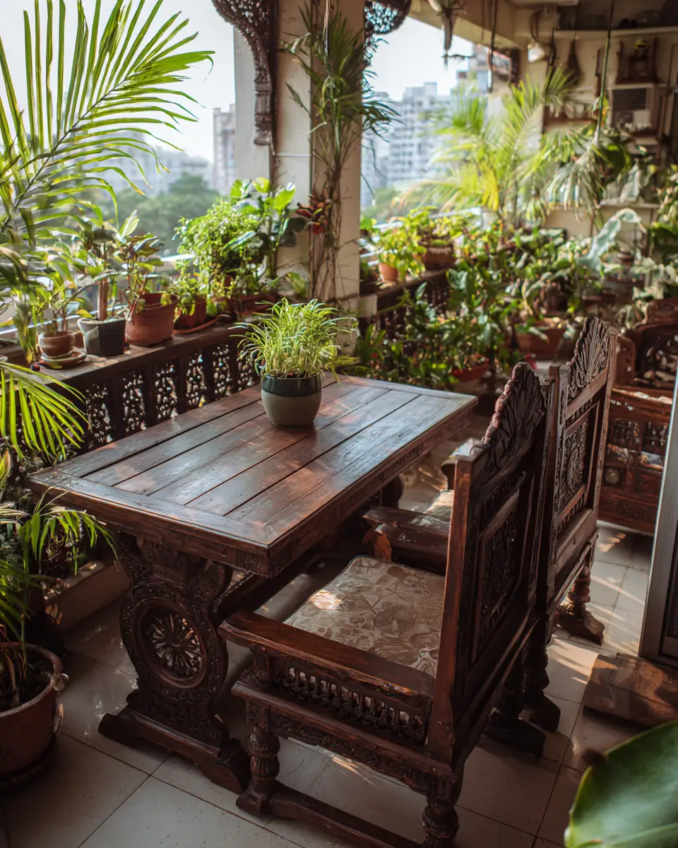 Chocolate Brown Traditional Balcony Decor Ideas