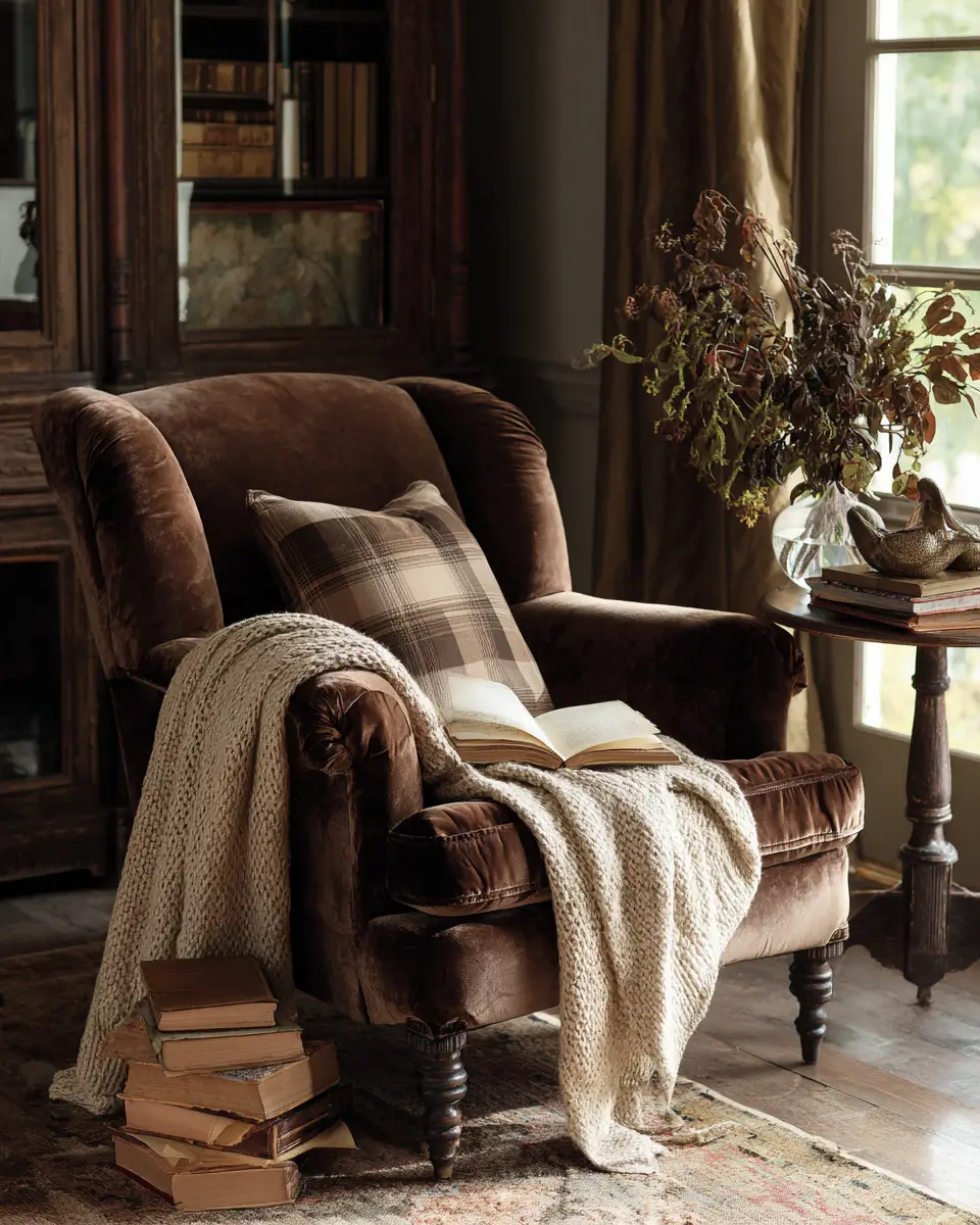 Chocolate Brown Traditional Home Office Decor Ideas