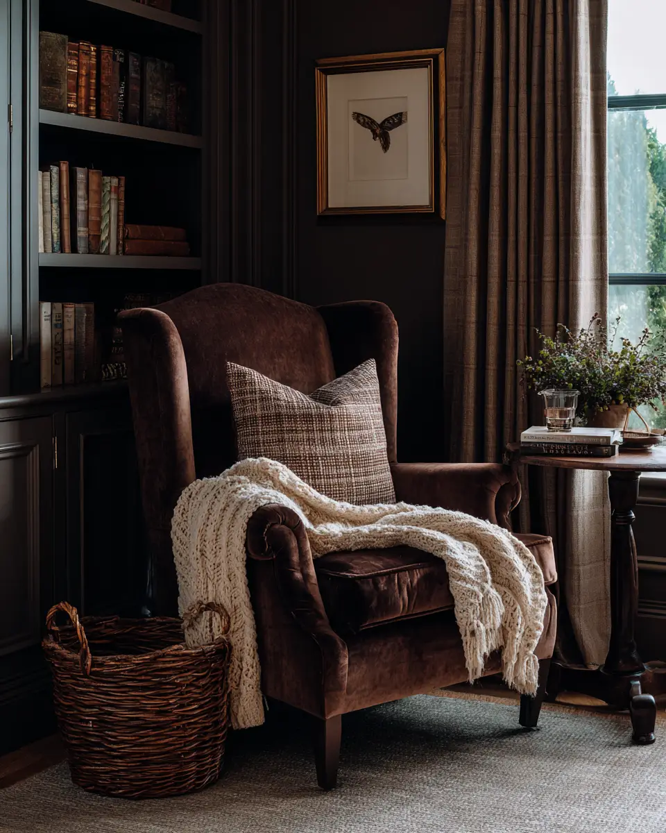 Chocolate Brown Traditional Home Office Decor Ideas