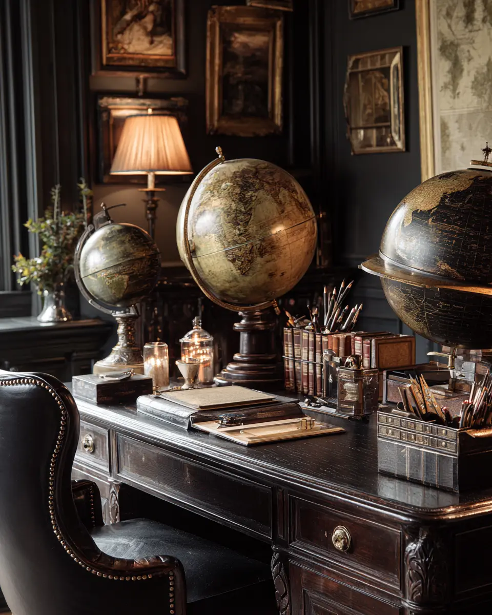 Chocolate Brown Traditional Home Office Decor Ideas