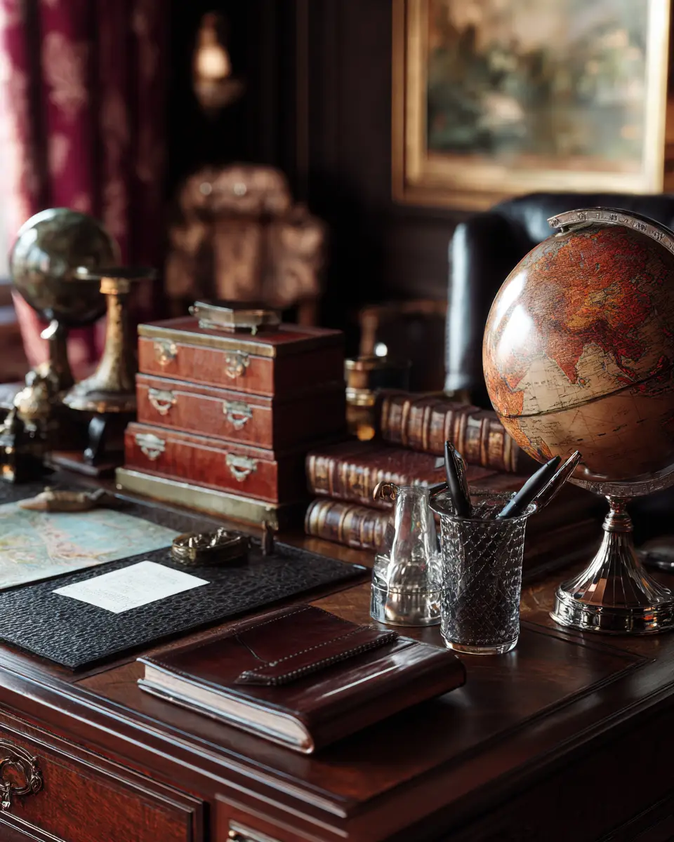 Chocolate Brown Traditional Home Office Decor Ideas