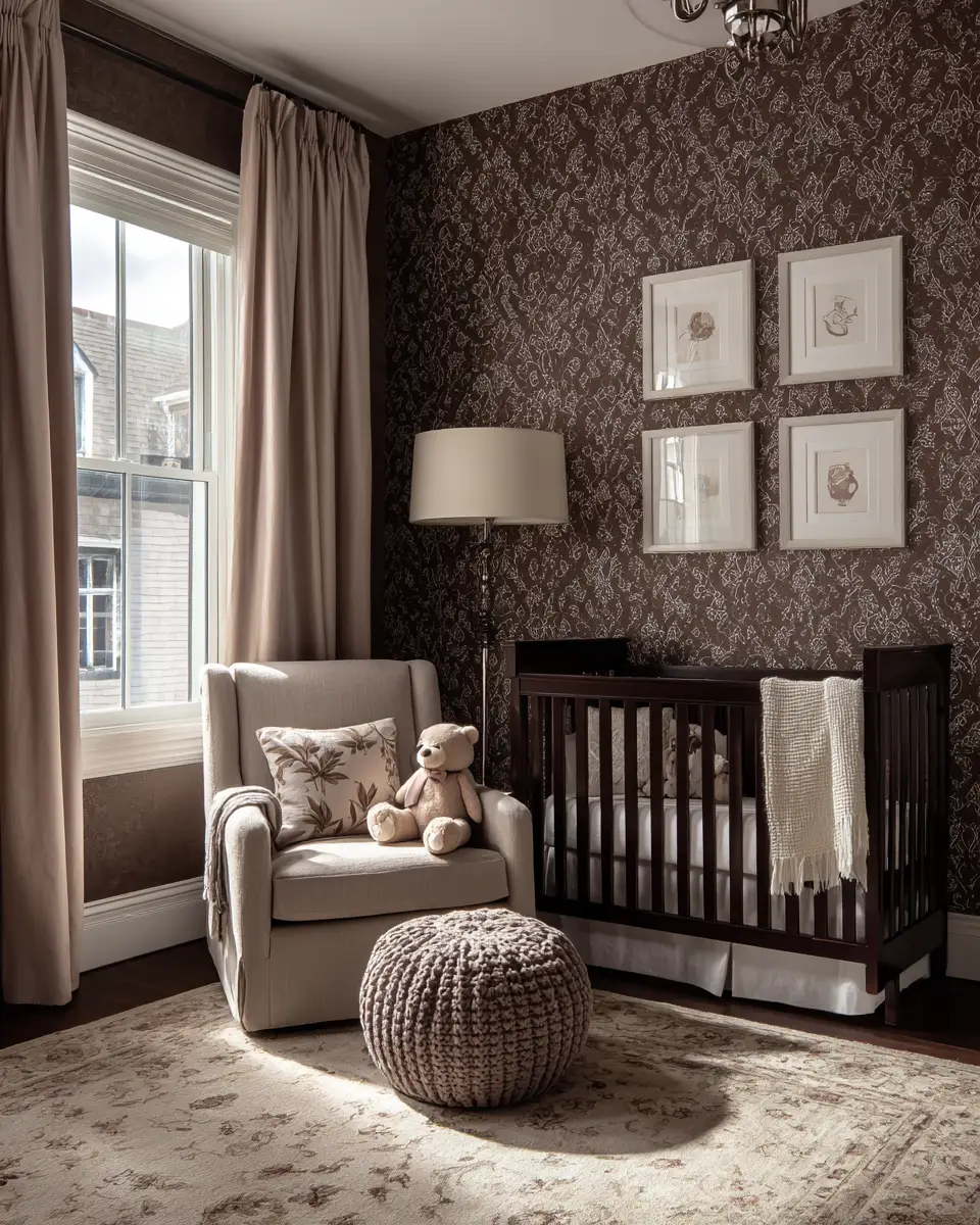 Chocolate Brown Traditional Nursery Decor Ideas