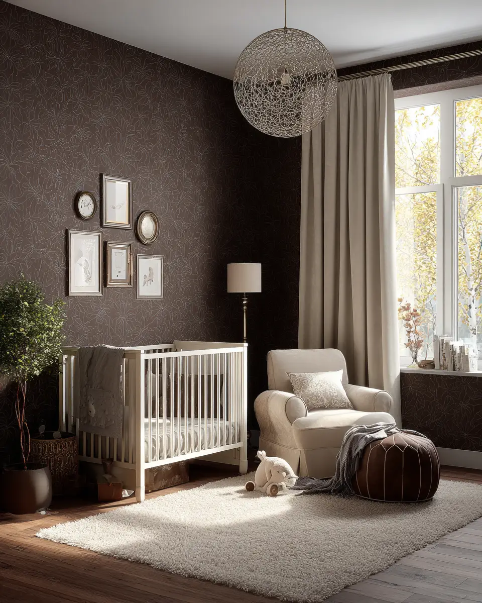 Chocolate Brown Traditional Nursery Decor Ideas