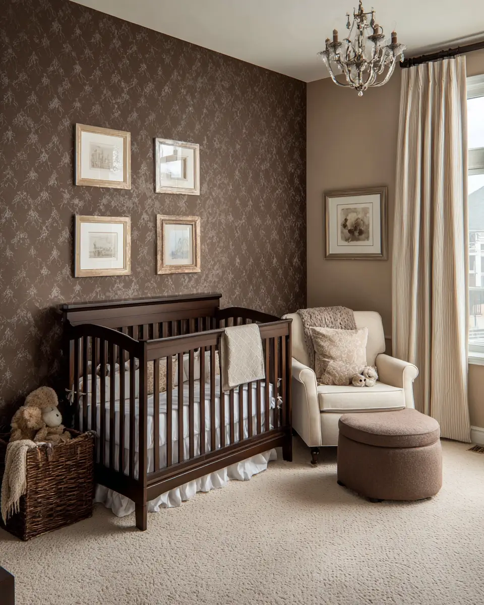 Chocolate Brown Traditional Nursery Decor Ideas