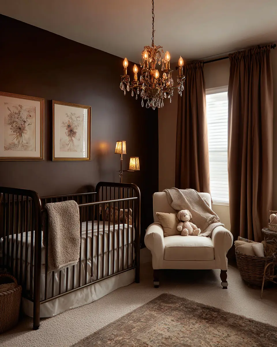 Chocolate Brown Traditional Nursery Decor Ideas