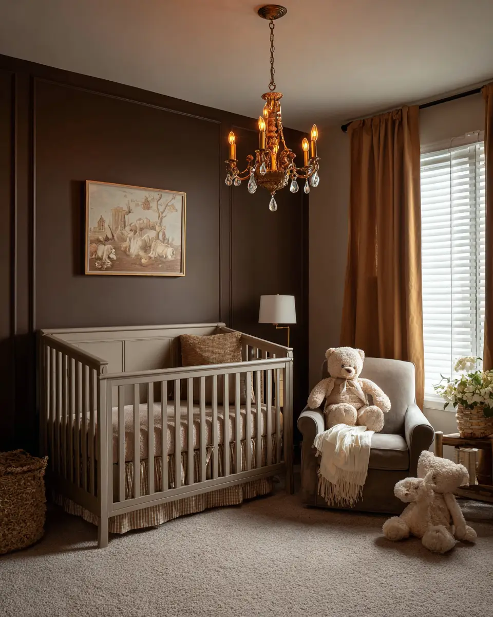Chocolate Brown Traditional Nursery Decor Ideas
