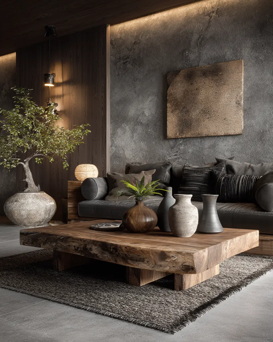 Chocolate Brown Transitional Living Room Decor Ideas