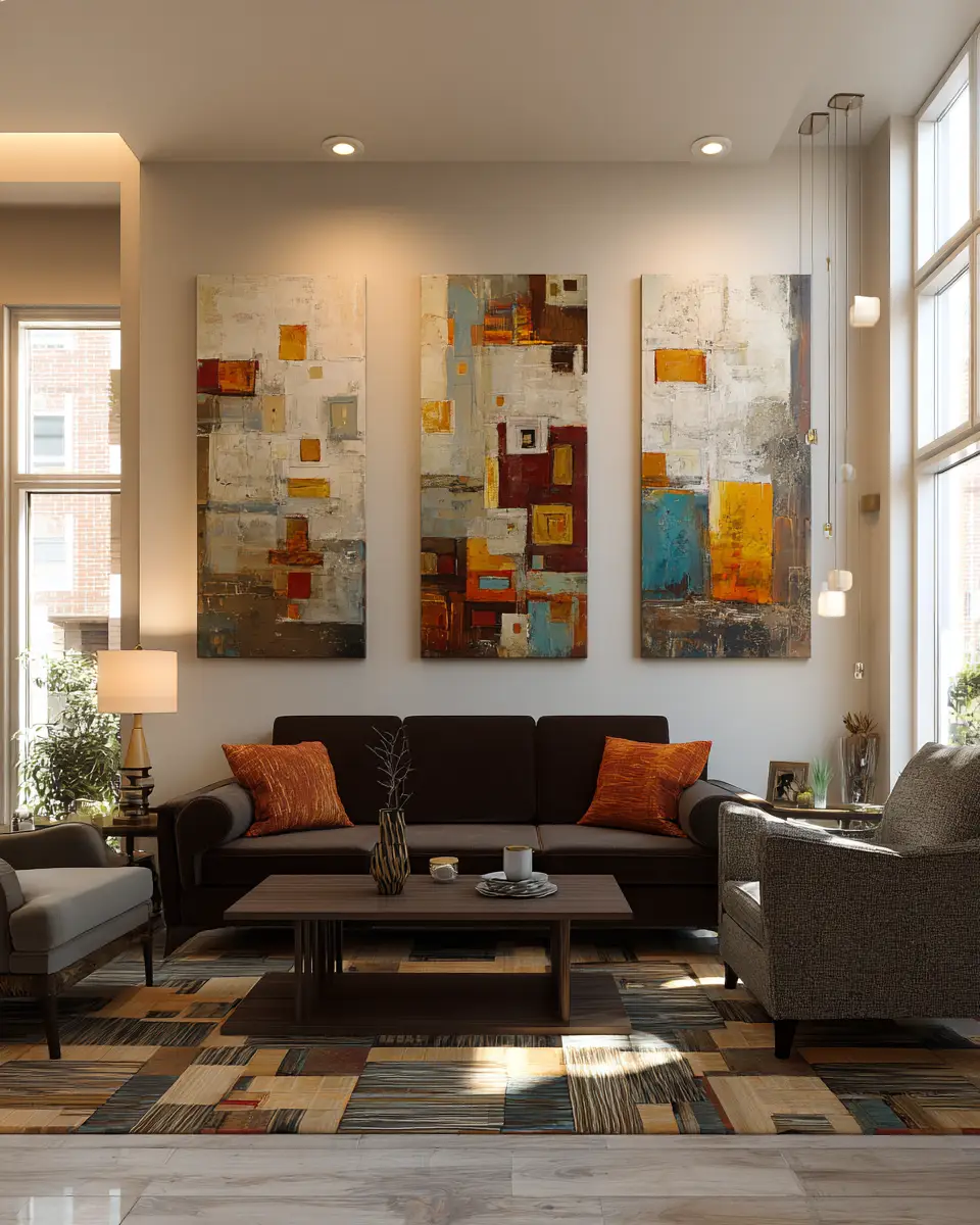 Chocolate Brown Transitional Living Room Decor Ideas