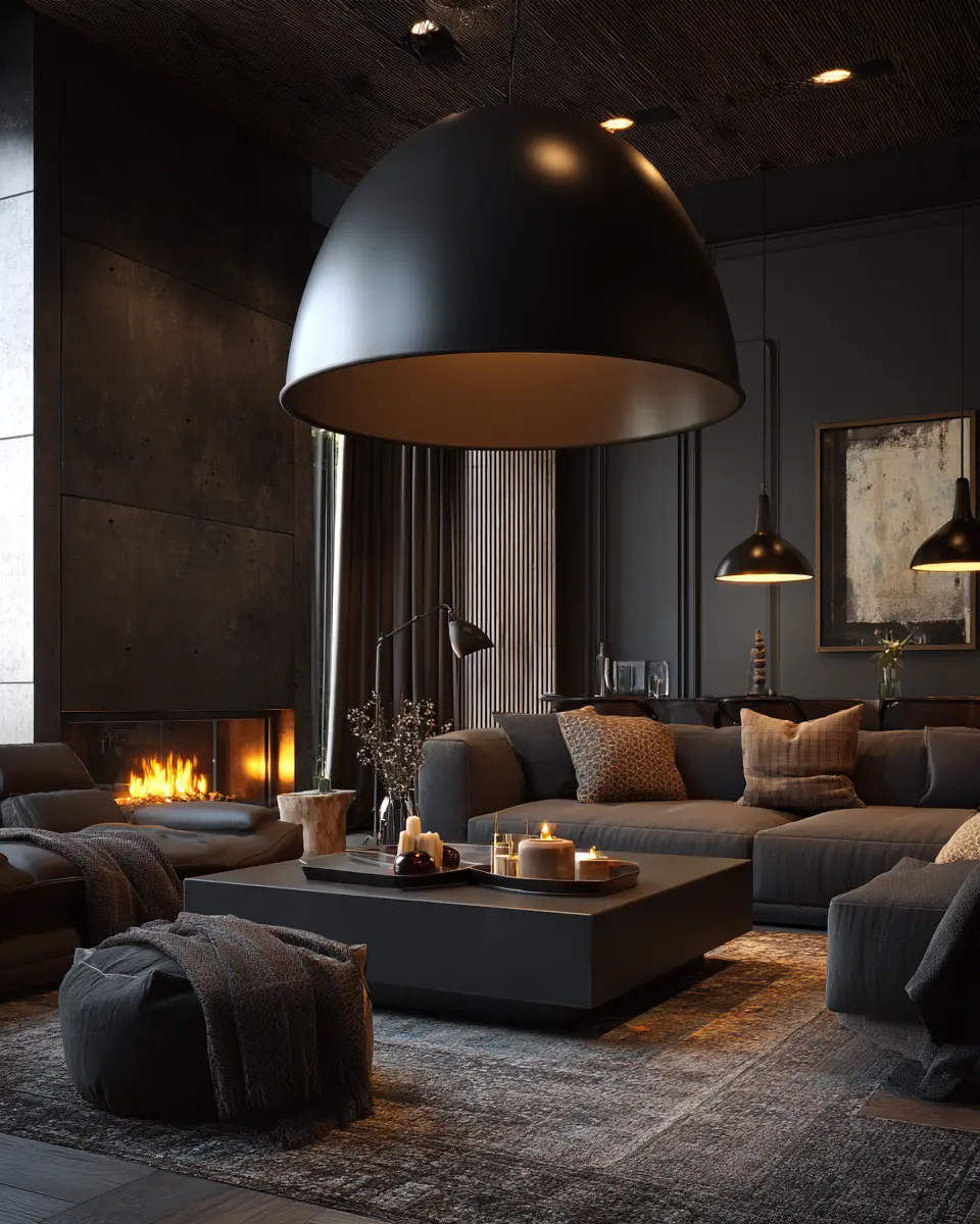 Chocolate Brown Transitional Living Room Decor Ideas