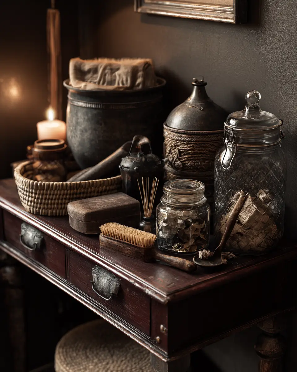 Chocolate Brown Vintage Laundry Room Decor Ideas