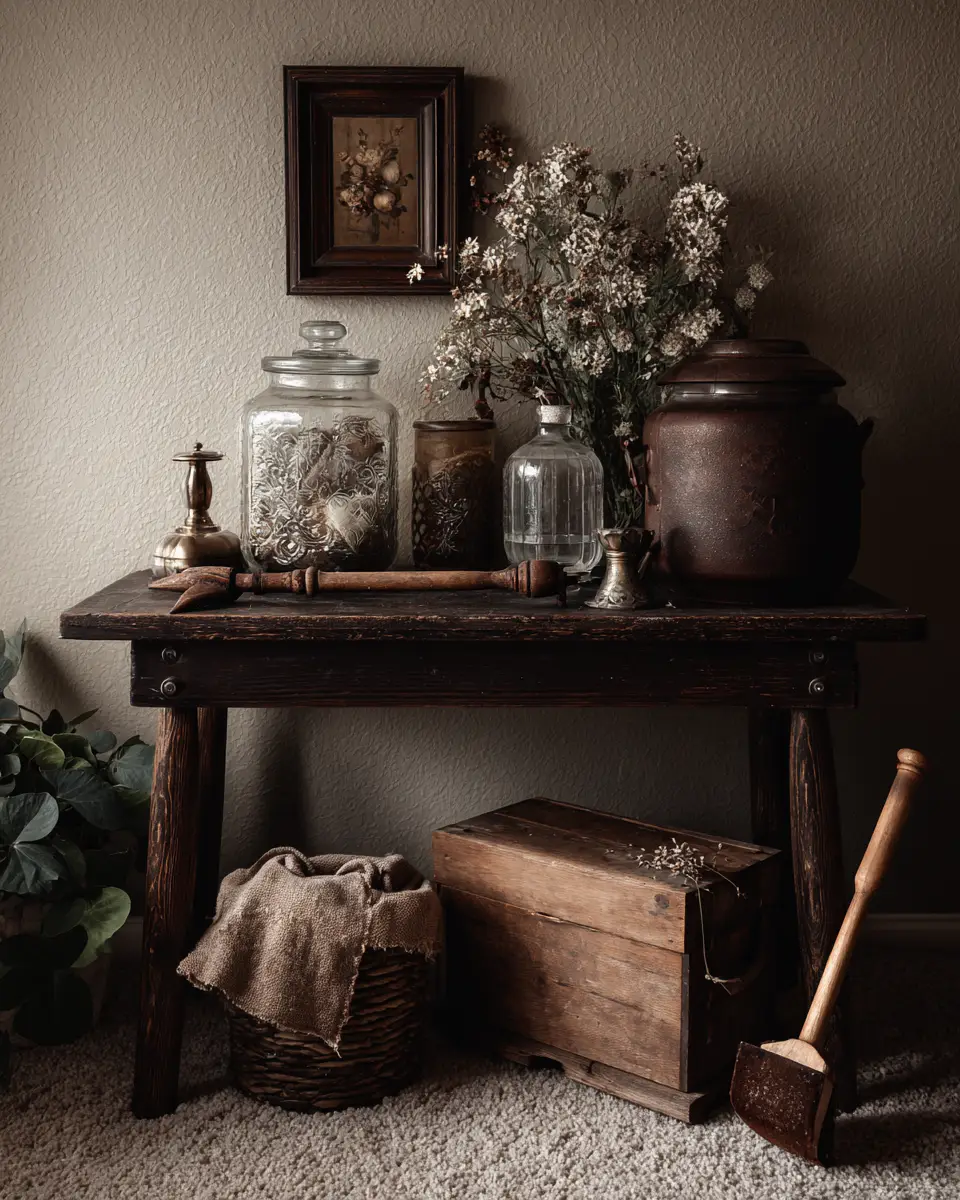Chocolate Brown Vintage Laundry Room Decor Ideas