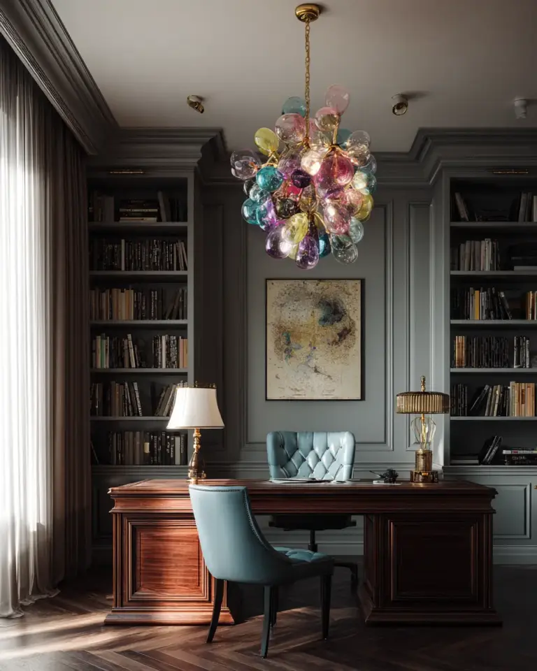 Colorful Classic Home Office Decor Ideas - Featured