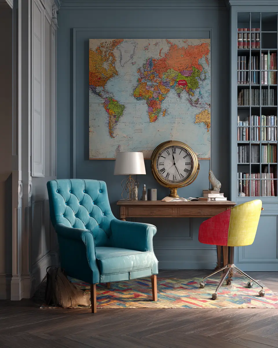 Colorful Classic Home Office Decor Ideas