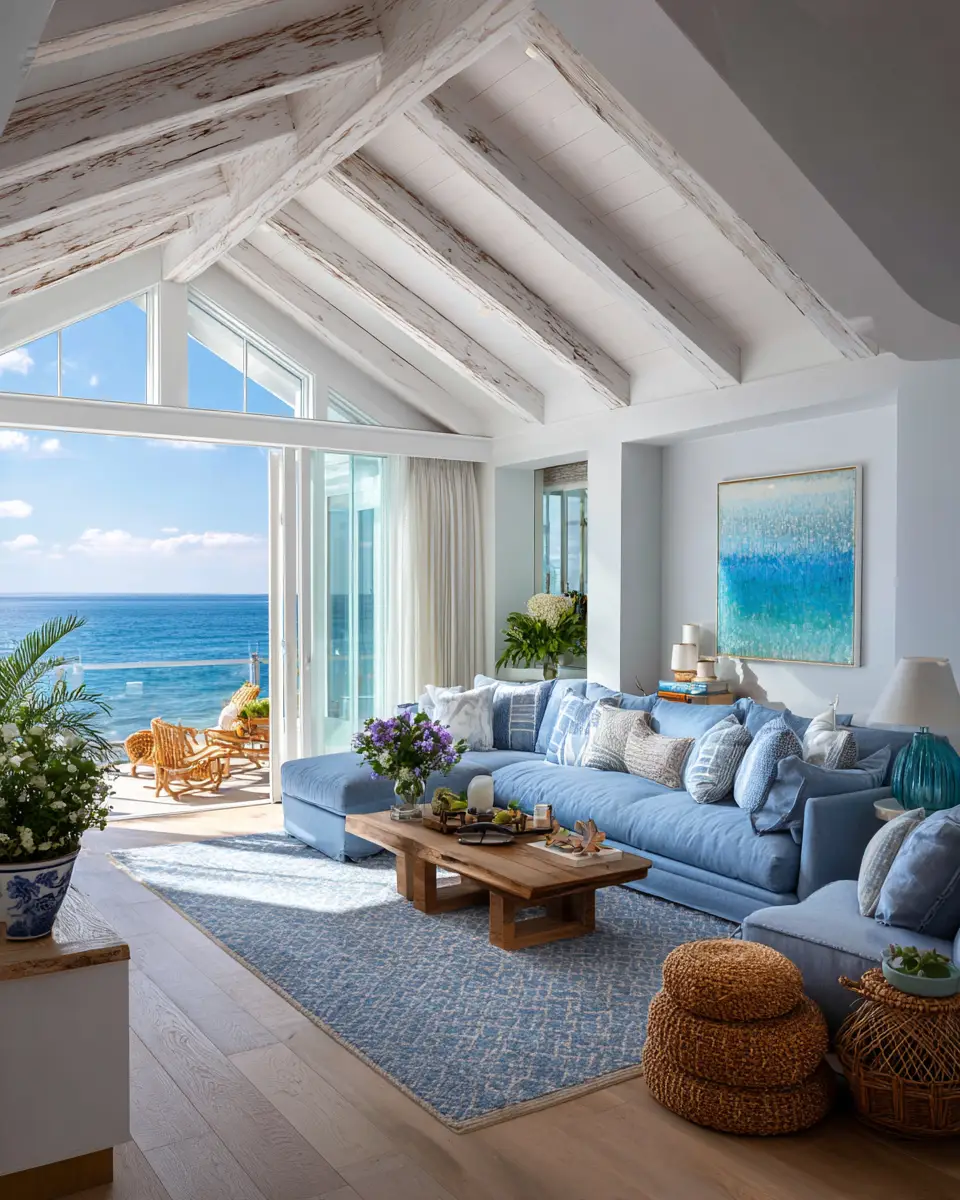 Colorful Coastal Living Room Decor Ideas