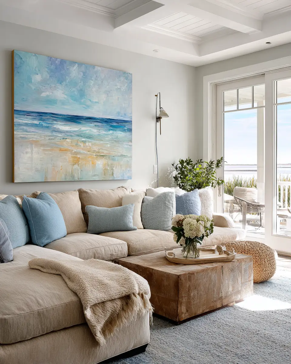 Colorful Coastal Living Room Decor Ideas