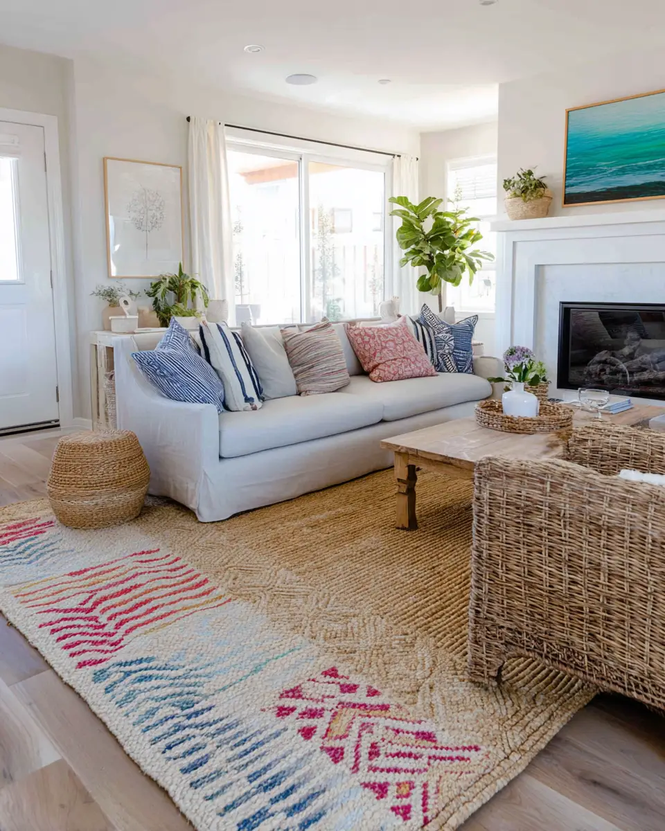 Colorful Coastal Living Room Decor Ideas