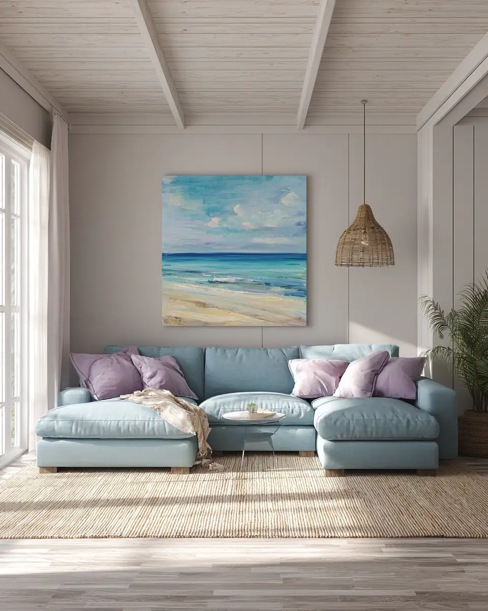 Colorful Coastal Living Room Decor Ideas
