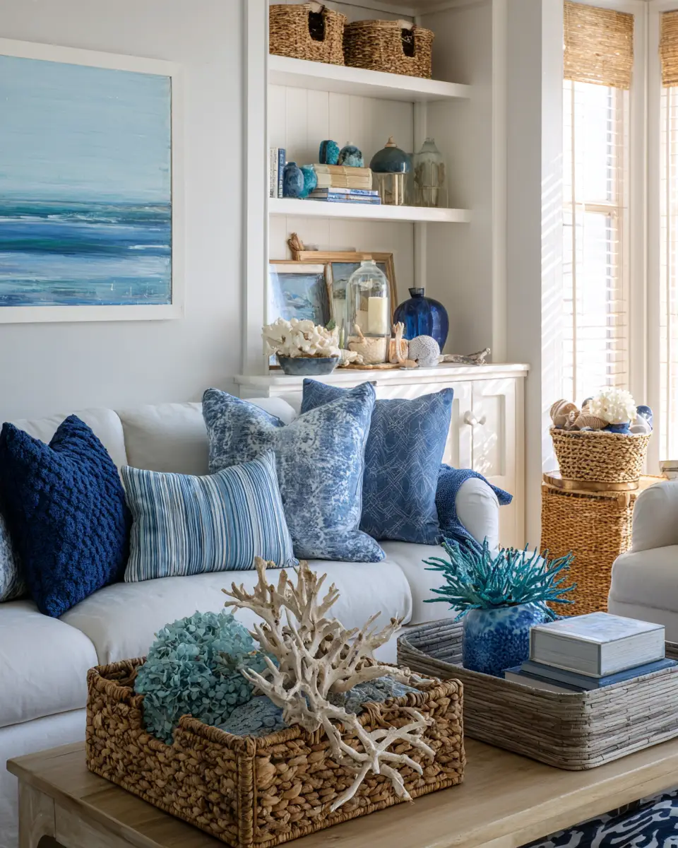 Colorful Coastal Living Room Decor Ideas